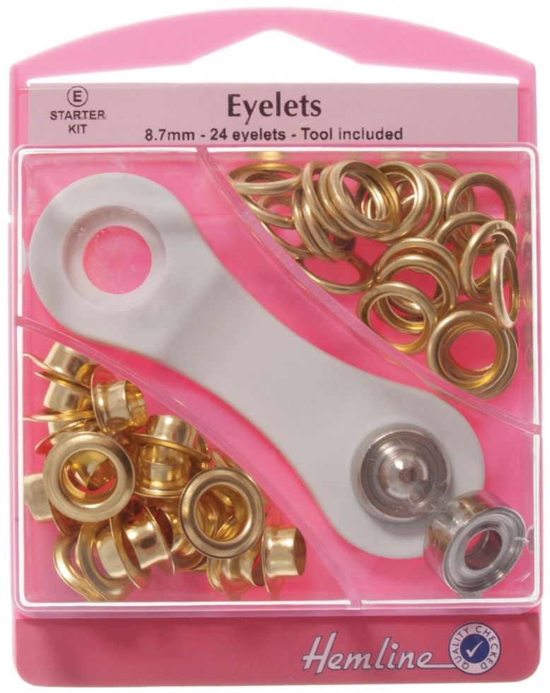 Hemline Gold Metal Eyelets Kit