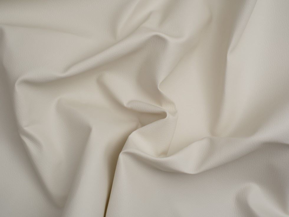 Minerva Core Range Ivory Textured Faux Leather Fabric