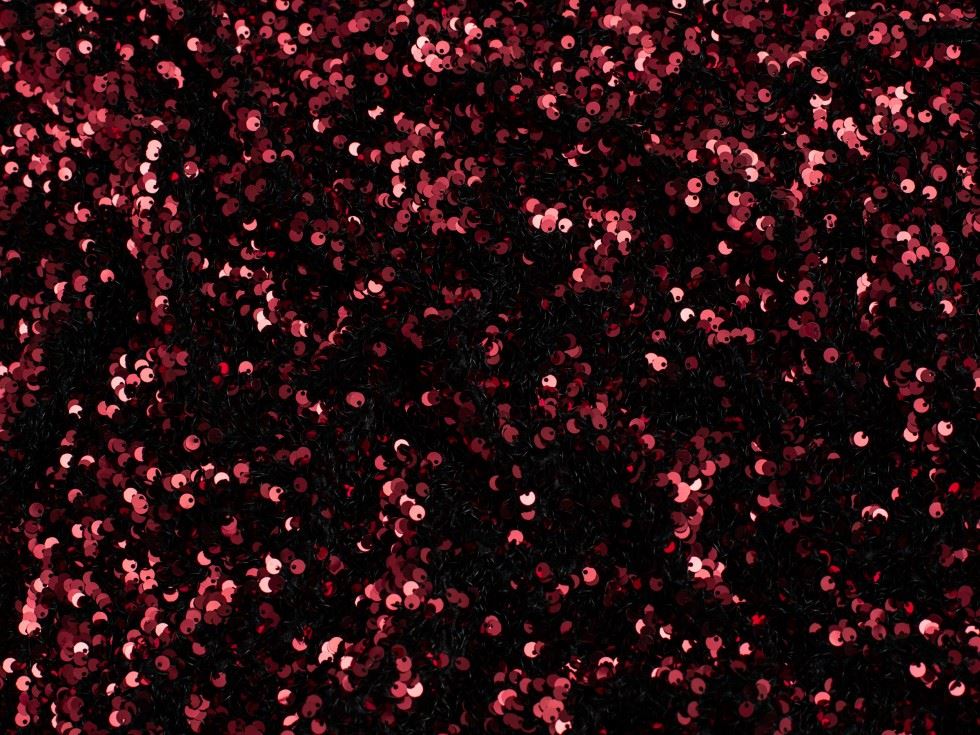 Minerva Core Range Sequin Soft Velvet Stretch Knit Fabric Dark Red on Black
 