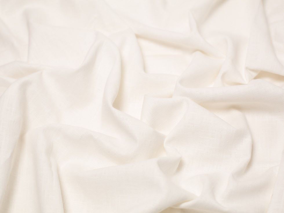 Minerva Core Range White 100% Linen Slub Fabric