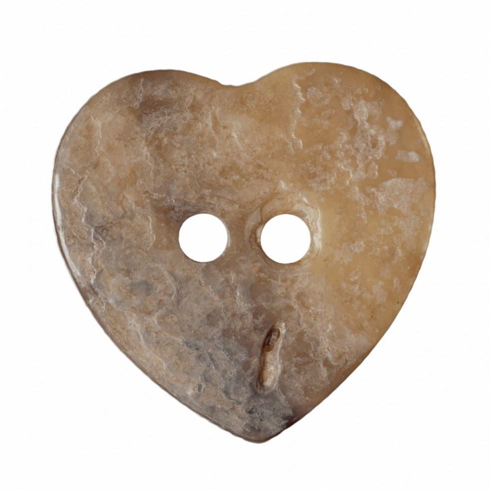 Hemline Cream Heart Shell Buttons