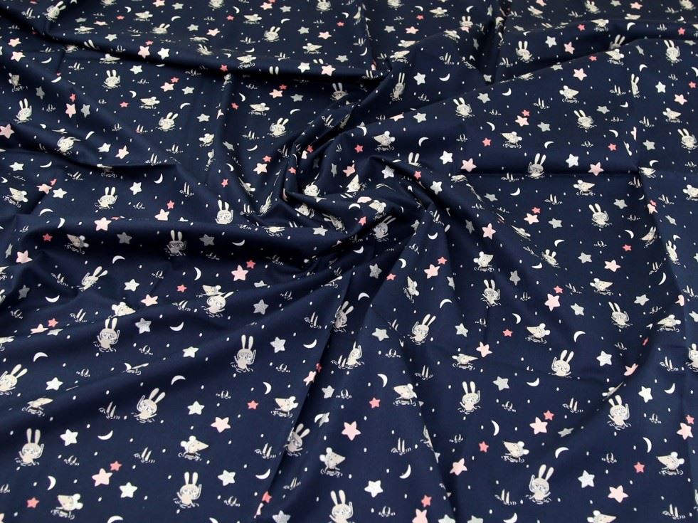 John Louden Navy 100% Cotton Poplin Fabric
