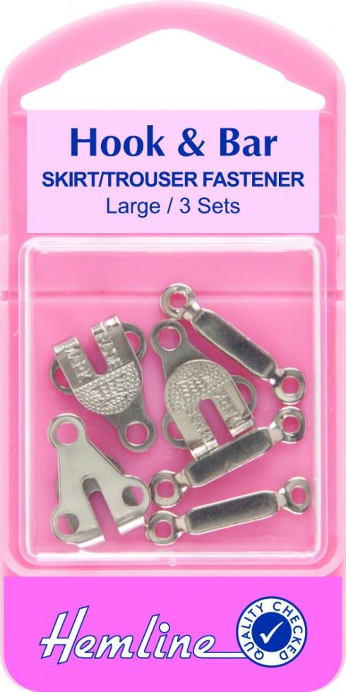 Hemline Silver Hook & Bar Fasteners
