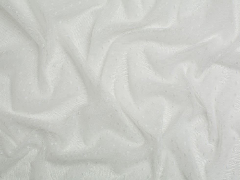 Minerva Core Range Dobby Spot Mesh Fabric Ivory
 