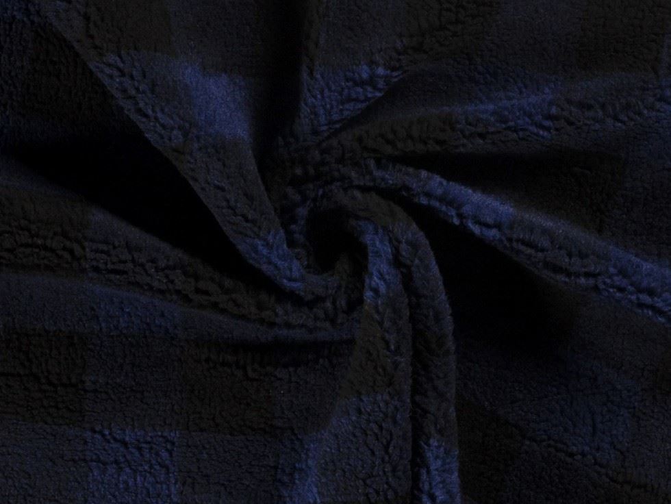Sherpa Fleece Fur Fabric Navy
 