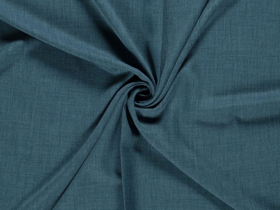 Petrol Linen Look Textured Polyester Suiting Fabric