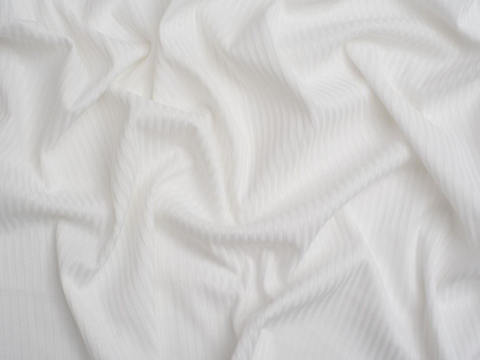 Minerva Core Range Narrow Viscose Rib Stretch Knit Fabric Ivory
 