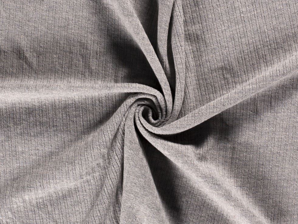 Heavy Wool Sweater Knit Stretch Fabric Silver Grey