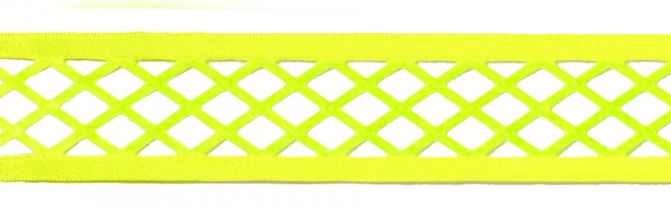 Berisfords Trellis Ribbon Fluorescent Yellow
 