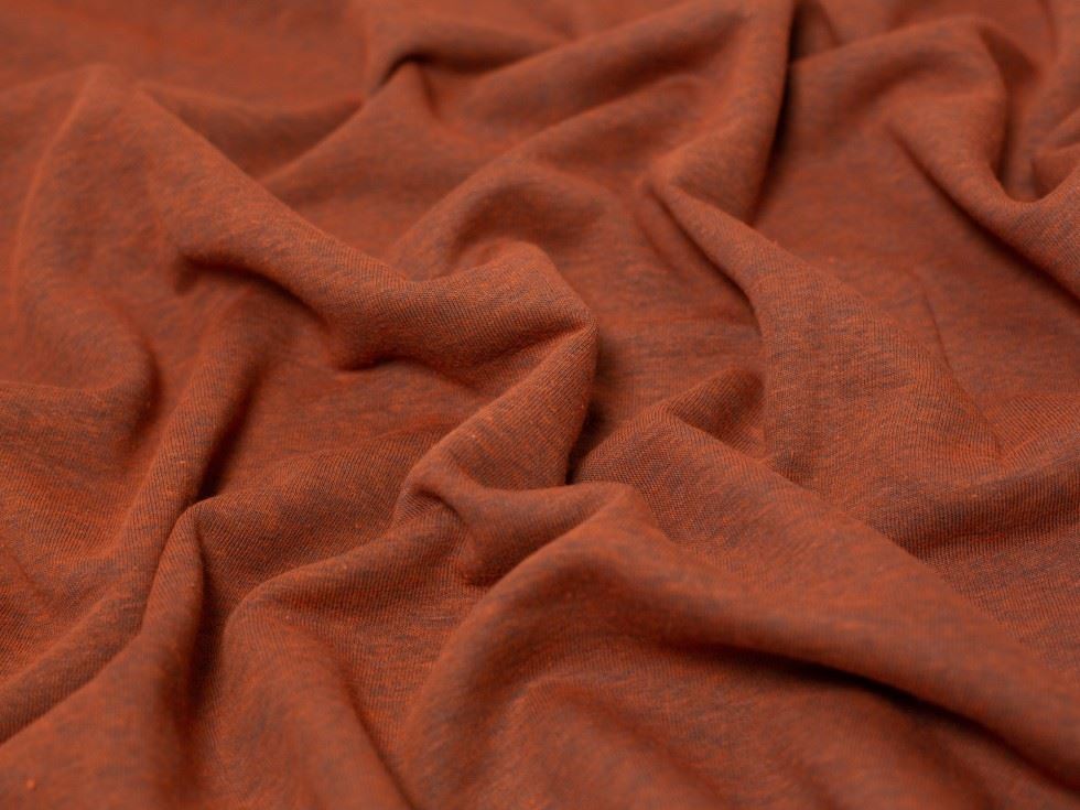 Minerva Core Range Cinder Melange Polycotton Fleece Back Sweatshirt Stretch Knit Fabric