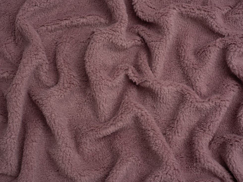Minerva Core Range Baby Soft Sherpa Fleece Fur Fabric Mauve
 