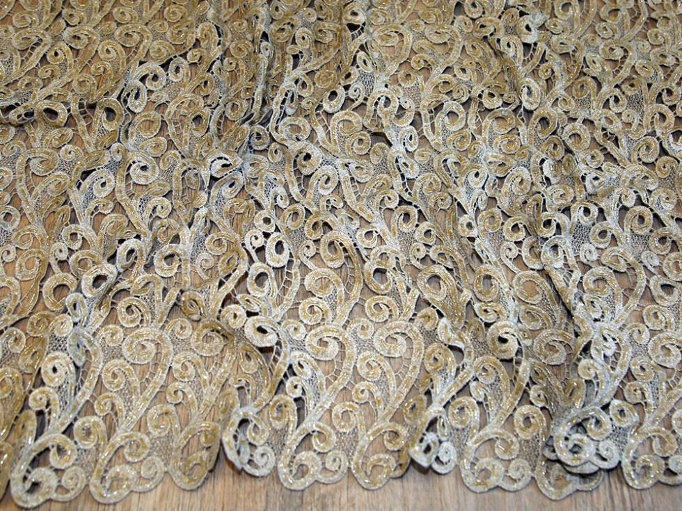 Gold Deadstock Heavy Guipure Lace Fabric