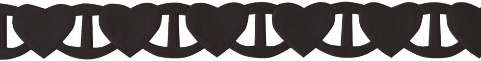 Berisfords Linking Heart Ribbon Black