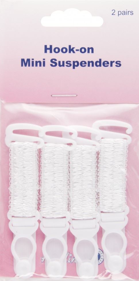 Minerva Hook On Mini Suspenders White Hemline H464.mw