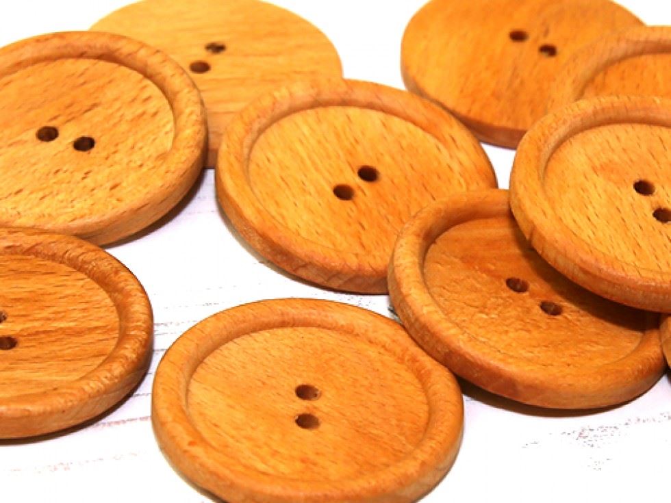 Dill Tan Round Wood Buttons (Value Pack)