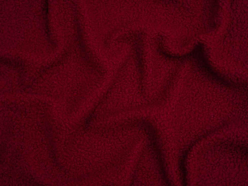 Teddy Faux Fur Coating Fabric Wine
