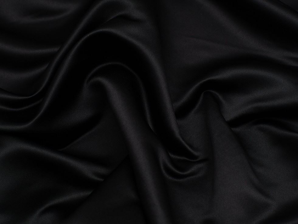 Minerva Core Range Black Classique Duchess Satin Fabric