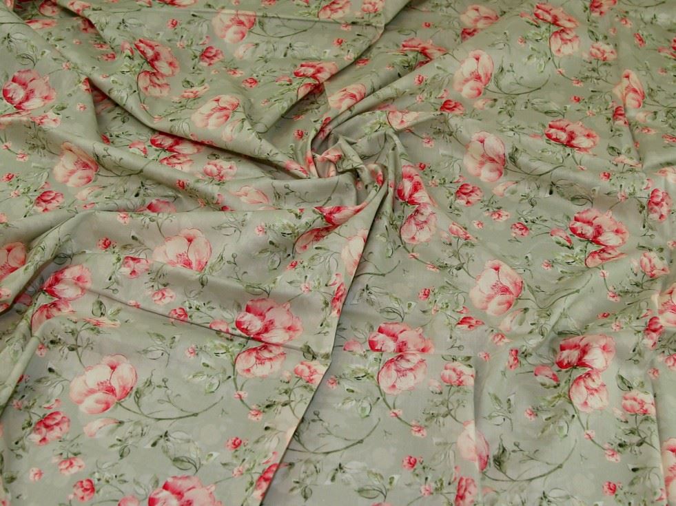 John Louden Green Cotton Lawn Fabric