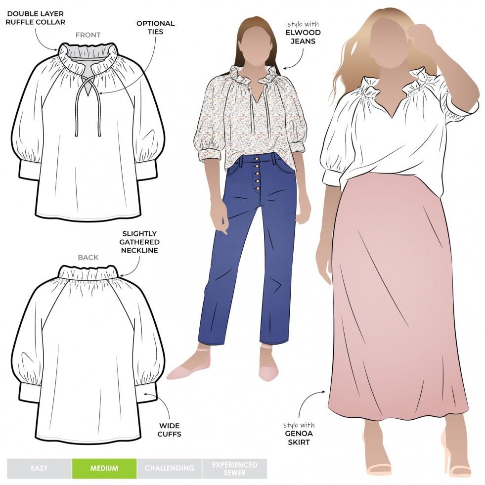 Style Arc Paper Sewing Pattern Reynolds Top
