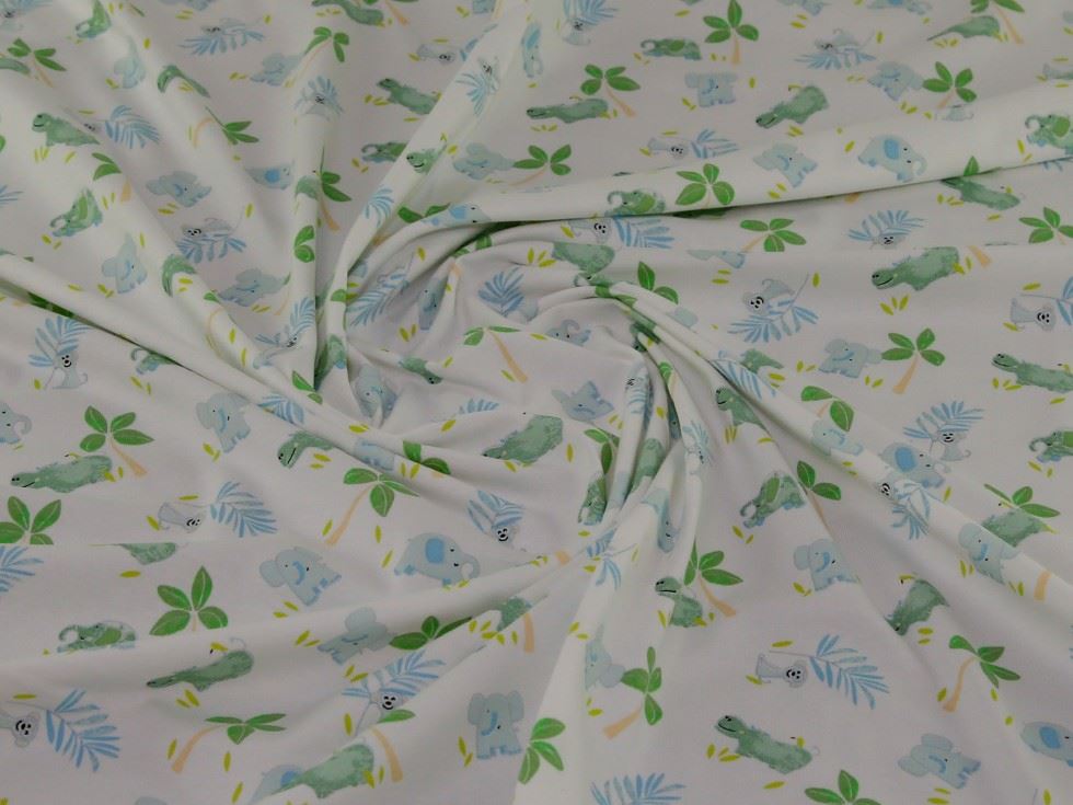 John Louden Ivory Cotton Jersey Stretch Knit Fabric