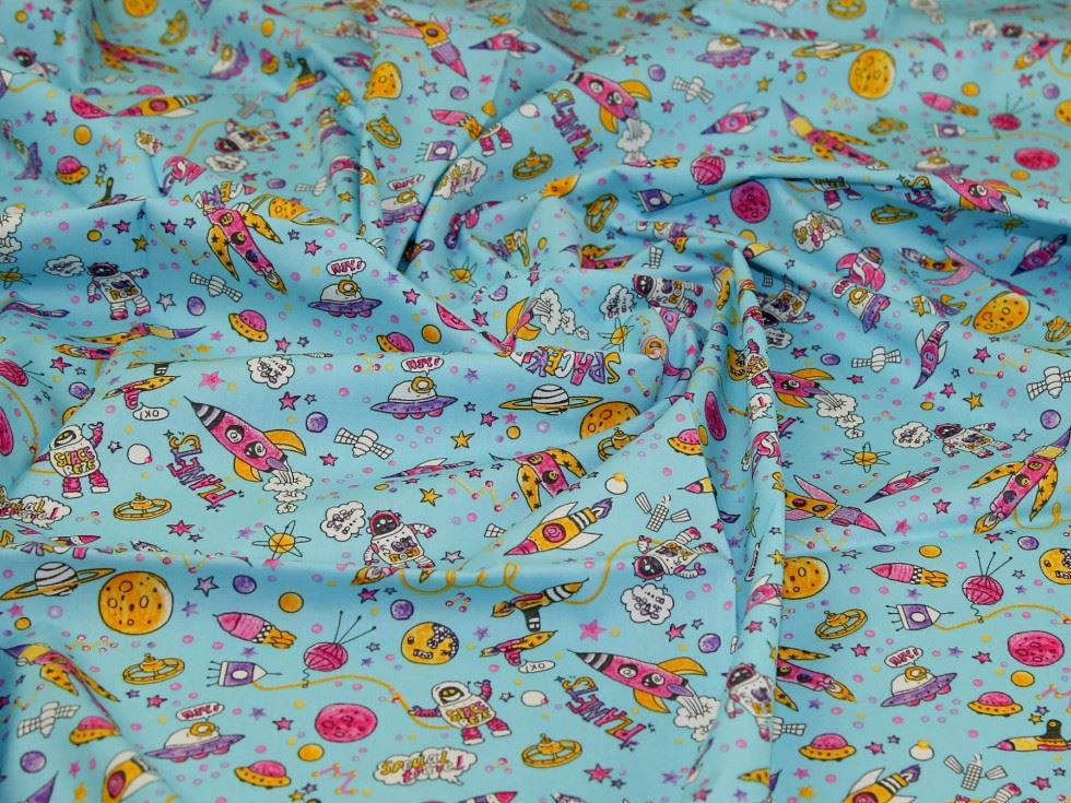 Rose And Hubble Sky 100% Cotton Poplin Fabric