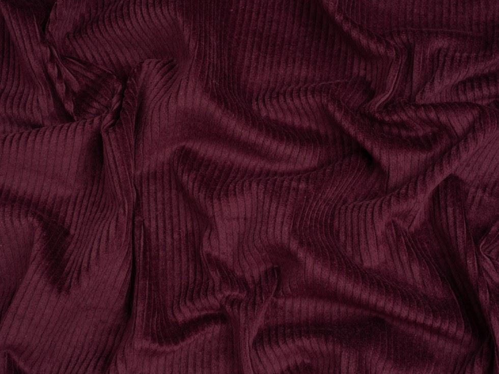 Minerva Core Range 6 Wale Stretch Woven Jumbo Cord Fabric Bordeaux
 