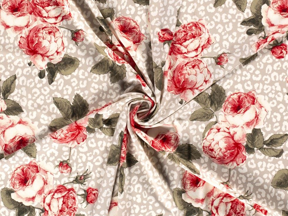 Stretch Woven Polyester Crepe Fabric Beige
