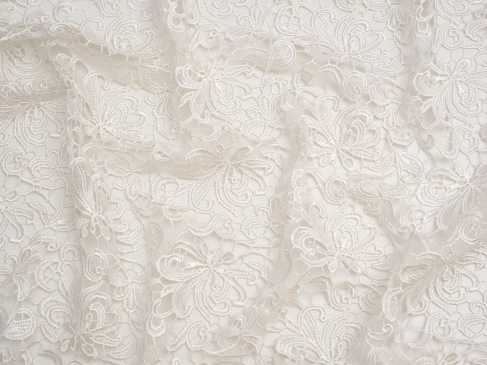Minerva Core Range Ivory Heavy Guipure Lace Fabric