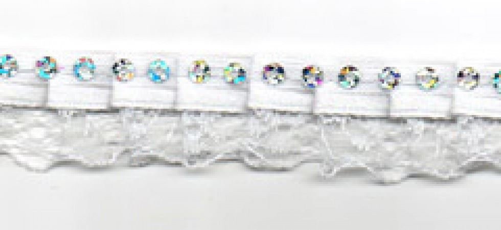 Essential Trimmings White Sequin Bonnet Lace (Value Roll)
