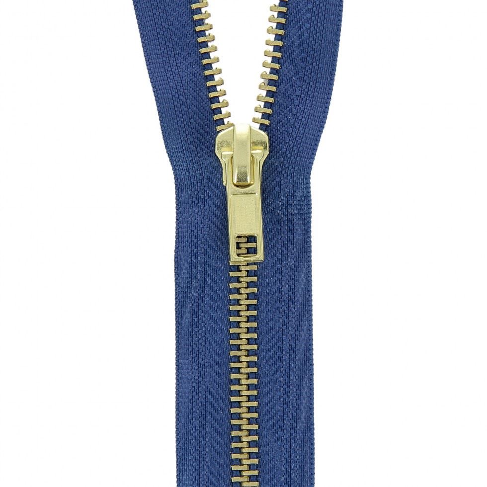 Milward Mid Royal Blue Brass Metal Jacket Open End Zips