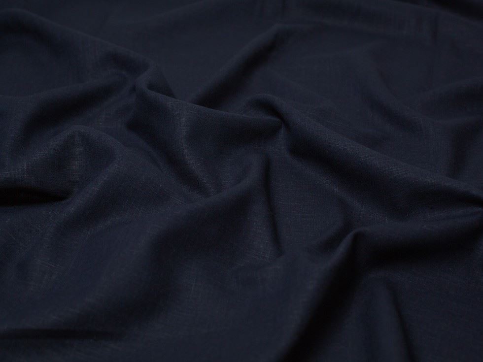 Minerva Core Range Midnight Mill Washed 100% Linen Fabric