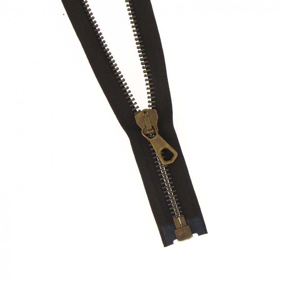 Milward Brass Metal Heavy Weight Jacket Open End Zips Dark Brown
 