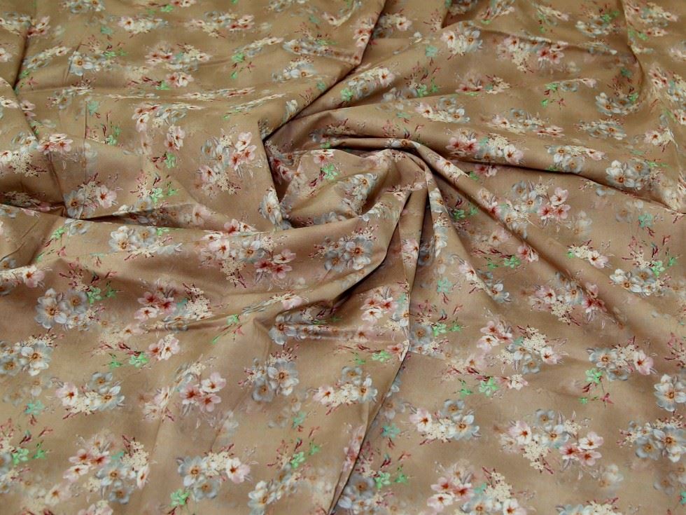 Beige Deadstock Cotton Lawn Fabric