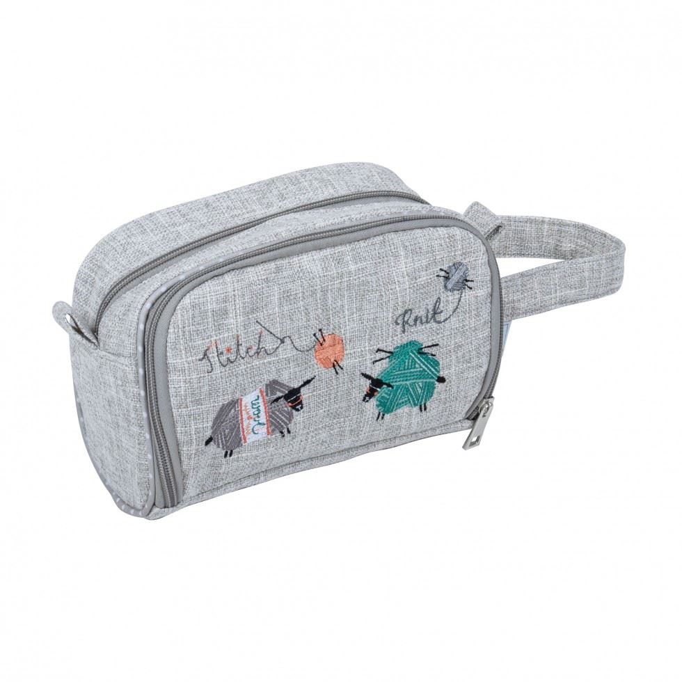 Hobby And Gift Knit Happens Embroidered Crochet Bag With Pocket