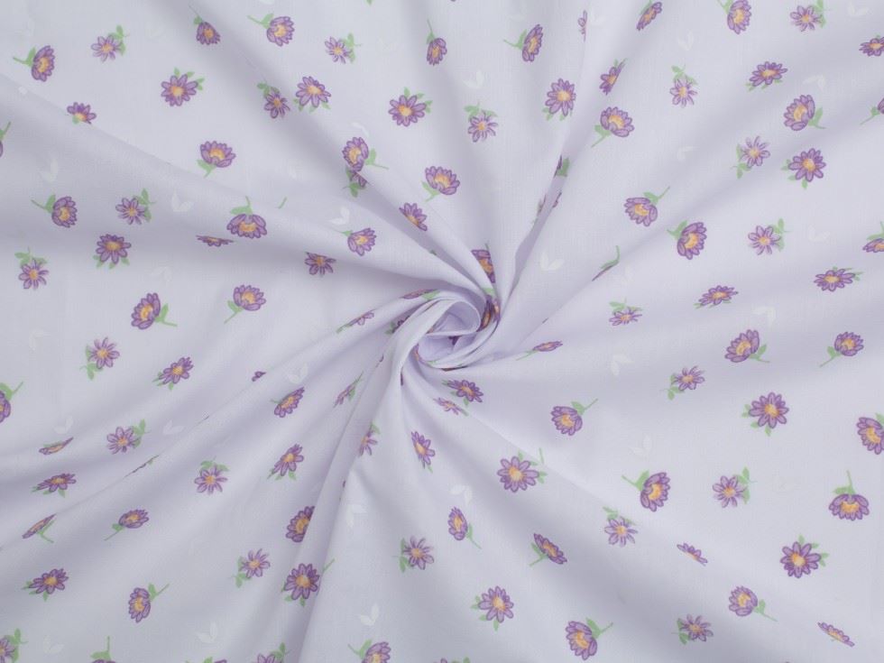 Lilac Printed Polycotton Fabric