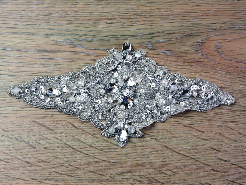 Diamante Crystal Appliques Silver