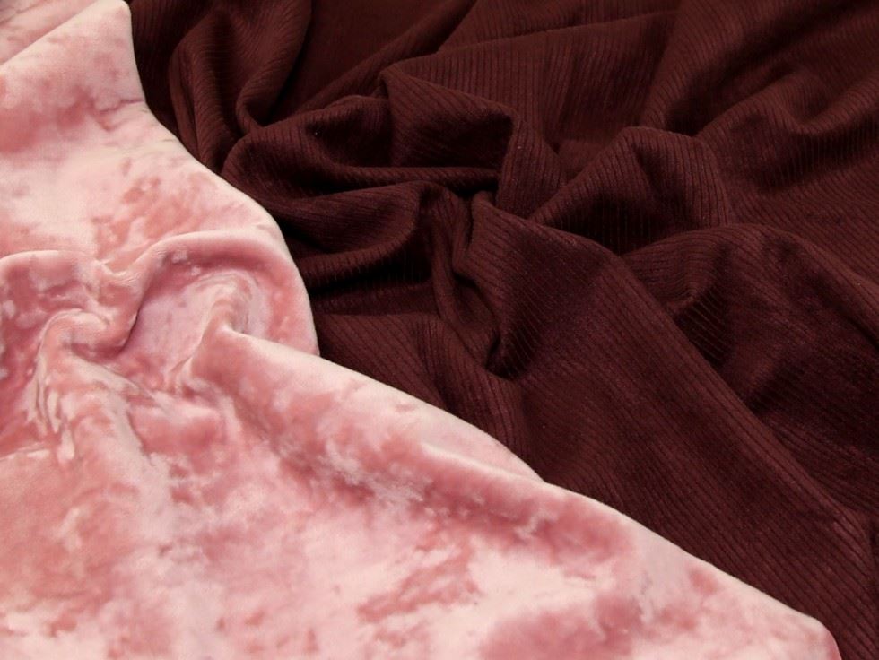 Maroon Deadstock Fur Back Rib Stretch Knit Fabric
