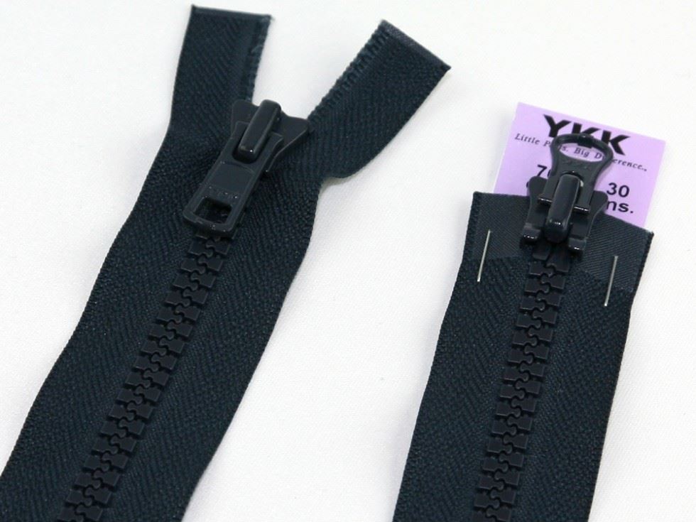 YKK Vislon Two Way Chunky Open End Zips Dark Navy