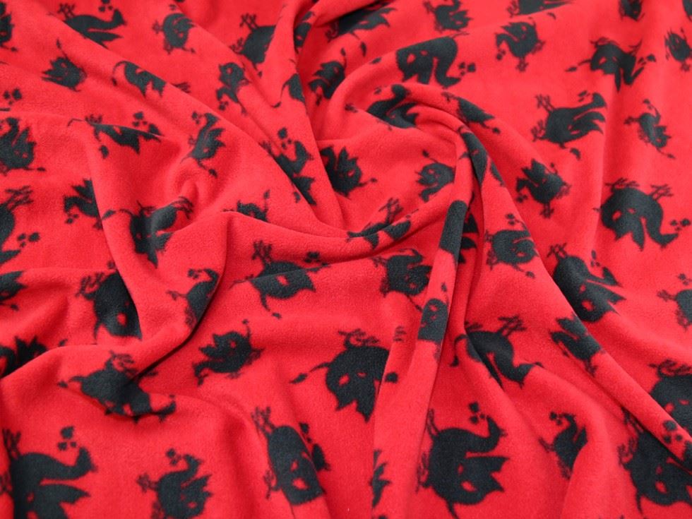 Dark Red Deadstock Polar Fleece Fabric