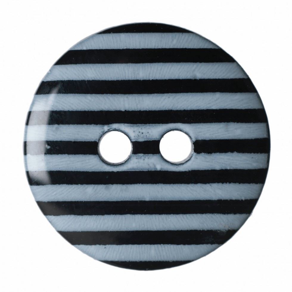 Hemline Black Round Stripe Buttons