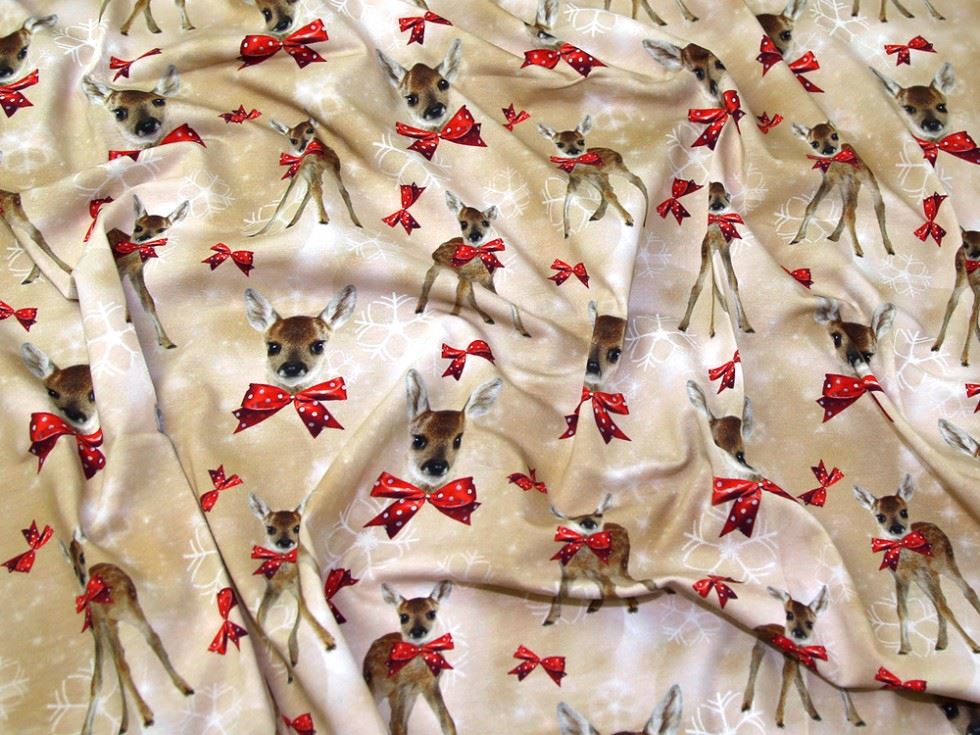 John Louden Cream Cotton Jersey Stretch Knit Fabric