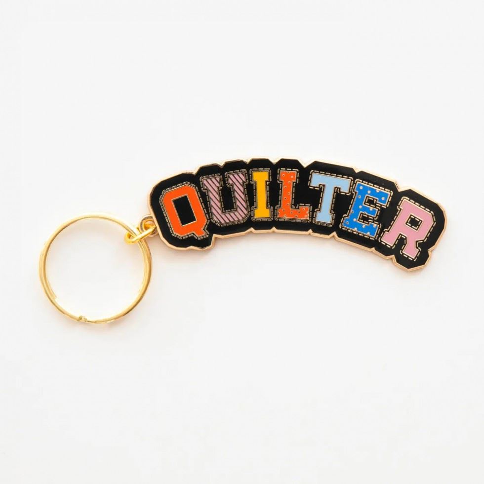 Sarah Hearts Quilter Enamel Keychain
 