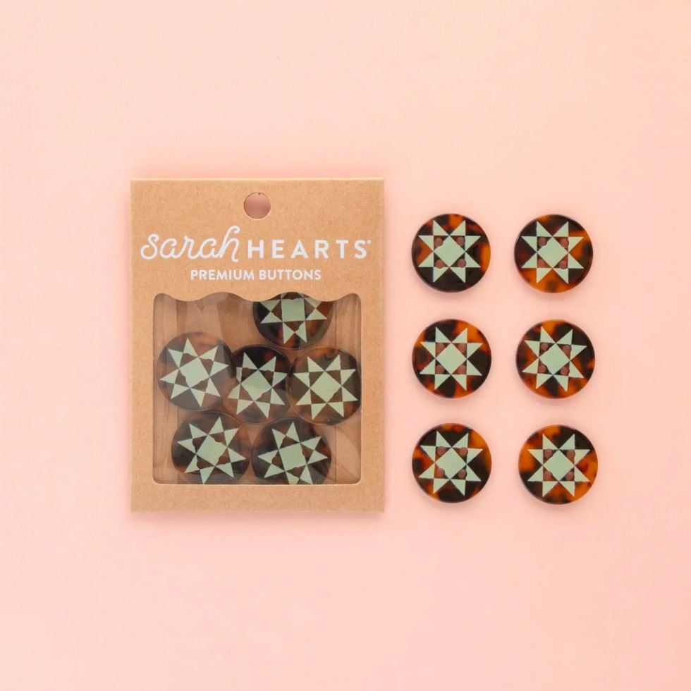 Sarah Hearts Quilt Star Buttons
 