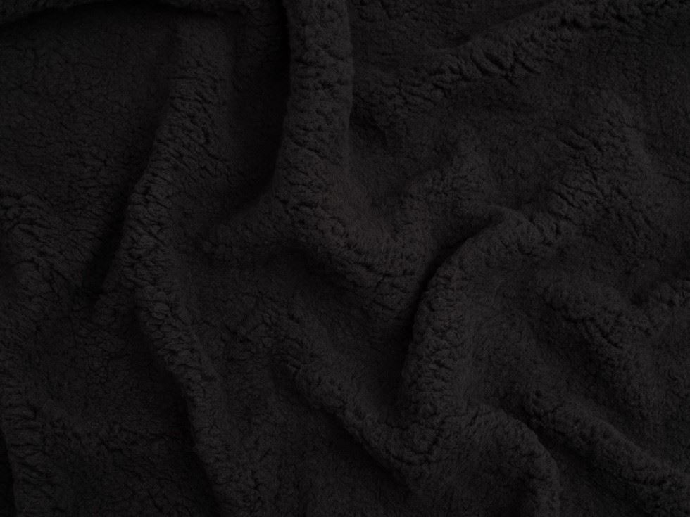Minerva Core Range Black Super Soft Shearling Fleece Fur Fabric