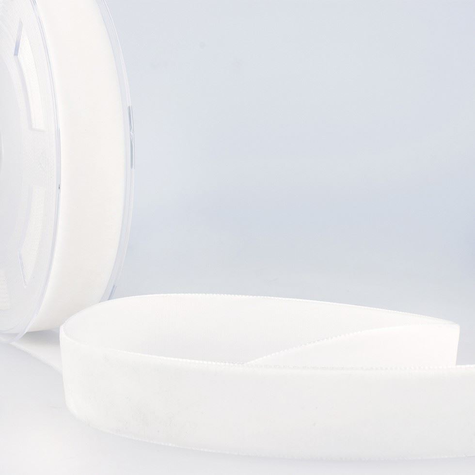 Stephanoise Velvet Ribbon White