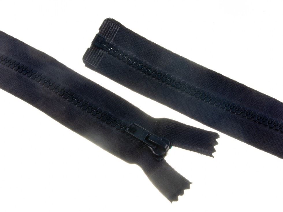 Plastic Chunky Open End Zips Navy Blue