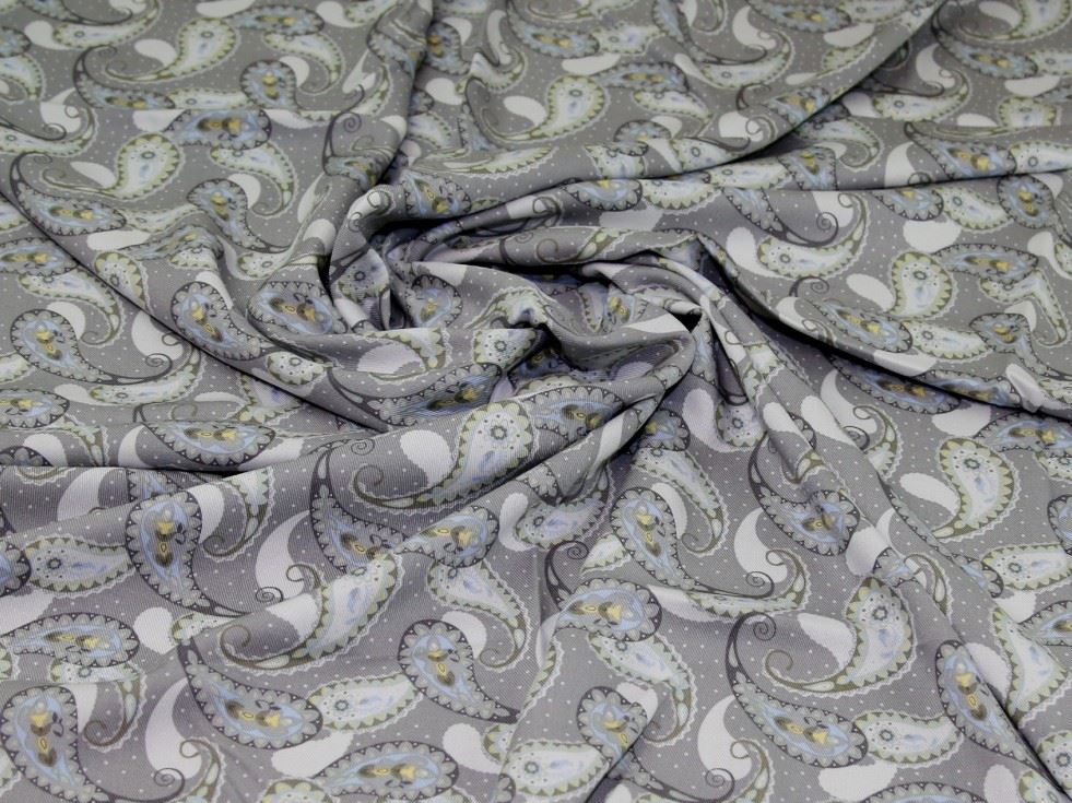 Silver Grey Deadstock Viscose Twill Fabric