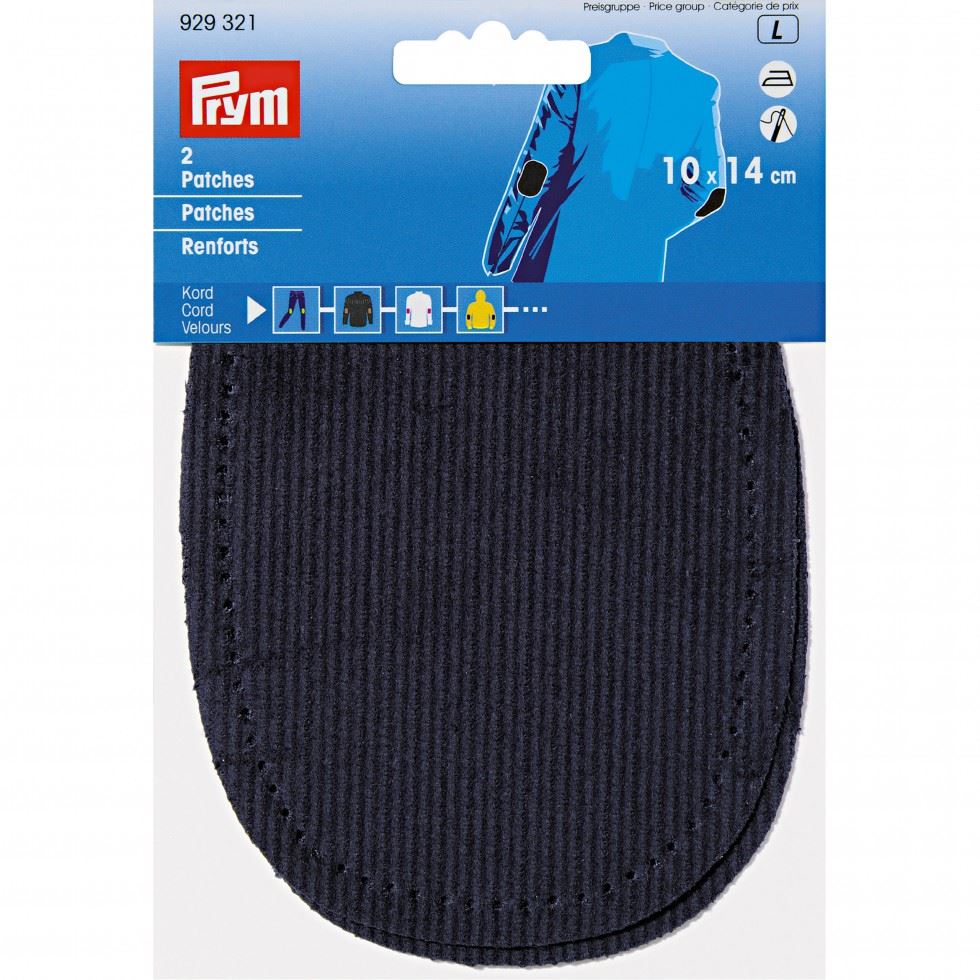 Prym Corduroy Elbow Patches Navy Blue