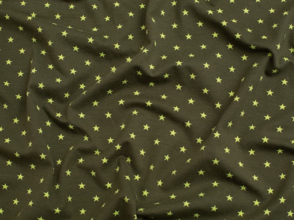 Olive Green Cotton Jersey Stretch Knit Fabric