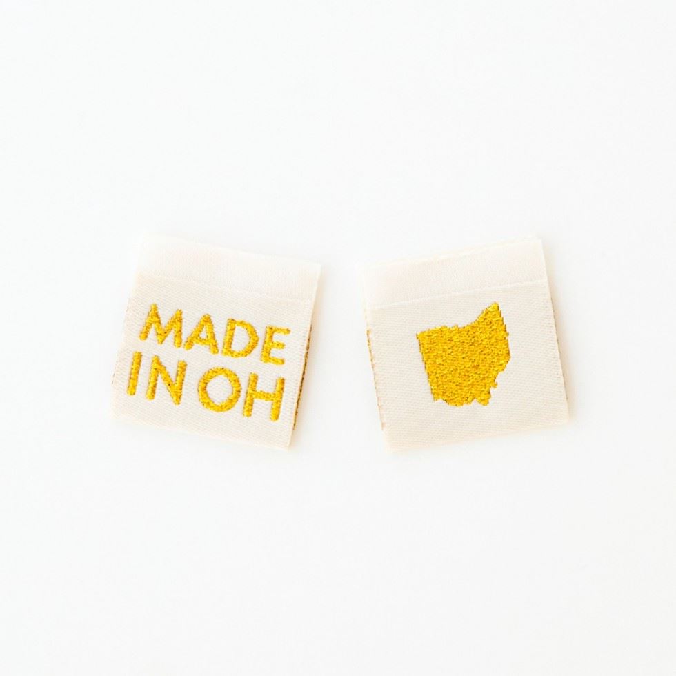 Sarah Hearts Made In My State Gold Woven Labels Ohio
 